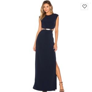 Halston Heritage Navy Blue Backless Gown size 4